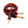 Câble Audio Jack 3.5mm vers 6.35mm Leoie – Longueur 1.5 m, Finition Marron Premium image 1