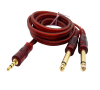 Câble Audio Jack 3.5mm vers 6.35mm Leoie – Longueur 1.5 m, Finition Marron Premiumimage-2