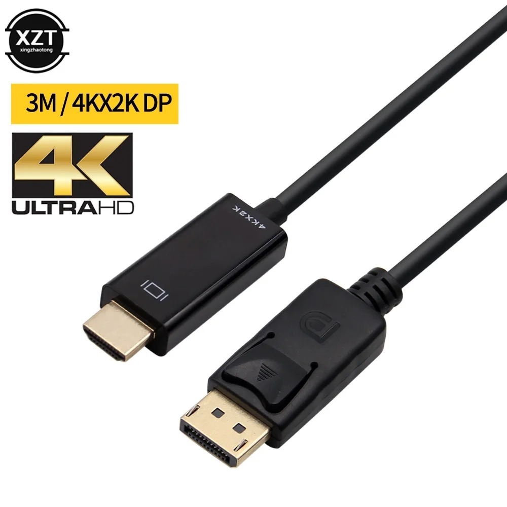 Câble DisplayPort vers HDMI 4K – Adaptateur Haute Vitesse pour PC Dell, HP, Lenovo