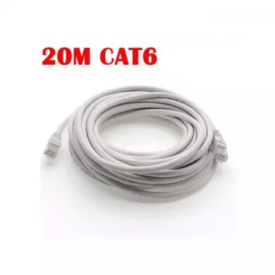 GENERALE - Câble Ethernet RJ45 CAT6E 20M pour: ADSL / LAN / Récepteur / TV / PC / Camera