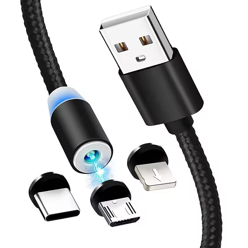 Câble Magnétique Détachable à 3 Ports pour Téléphone image 1