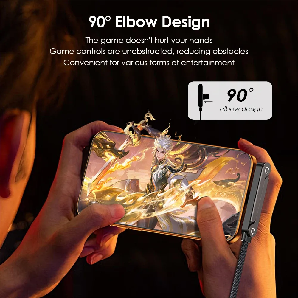Câble USB-C 240W Charge Rapide Pliable avec Support Téléphone – Connecteur Coudé 90°, Cordon Tressé & Multi-Anglesimage 4