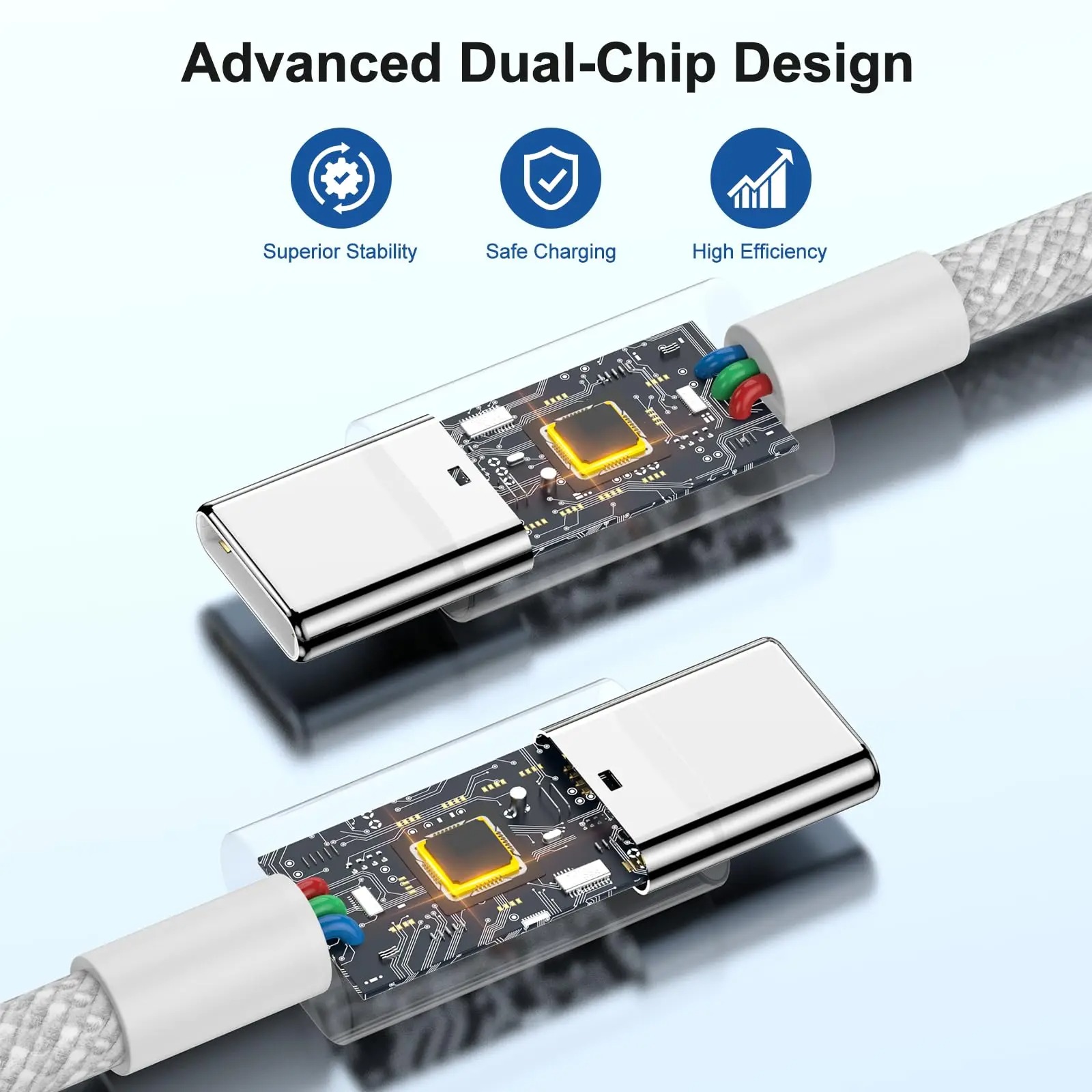 Câble USB-C Double 60W - Recharge Rapide PD & Transfert Donnéesimage 4