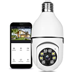 Caméra de sécurité à ampoule, caméra IP panoramique WiFi à la maison, système de caméras de surveillance domestique sans fil avec détection et alarme de mouvement humain, audio bidirectionnel, vision nocturne