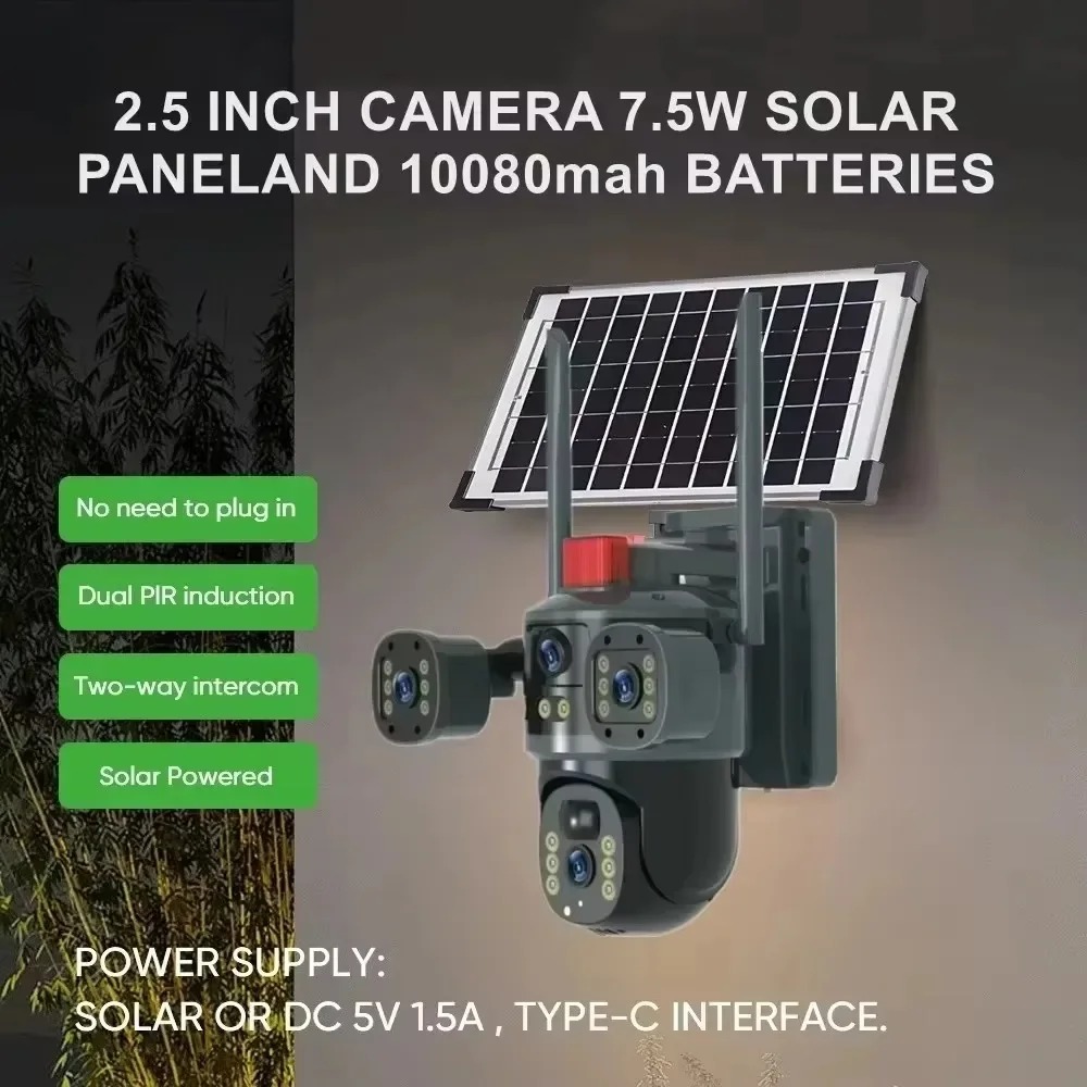 Caméra de Surveillance Solaire 8MP V380 Pro – 4G & WiFi, Basse Consommation, Extérieure et Étancheimage-2