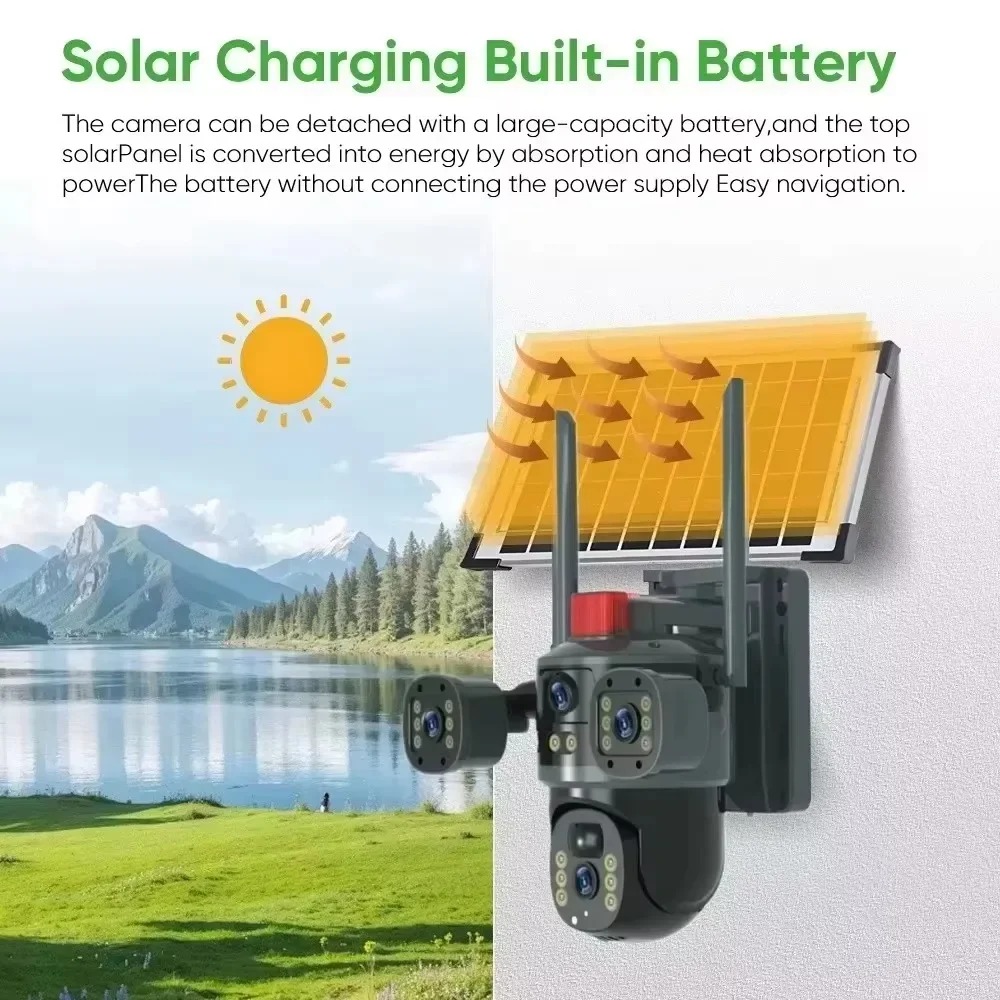 Caméra de Surveillance Solaire 8MP V380 Pro – 4G & WiFi, Basse Consommation, Extérieure et Étancheimage 4