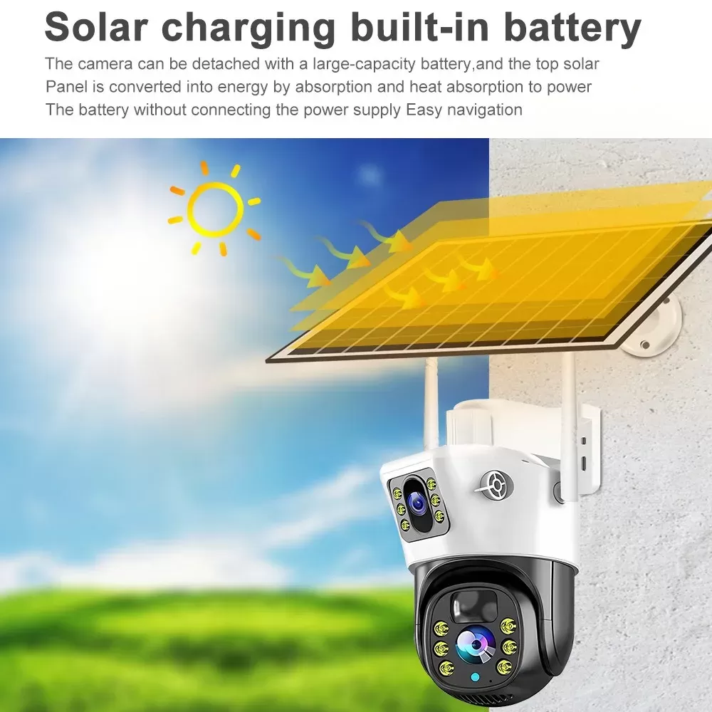 Caméra de Surveillance Solaire sans fil Sim 4K 4G CCTVimage-2