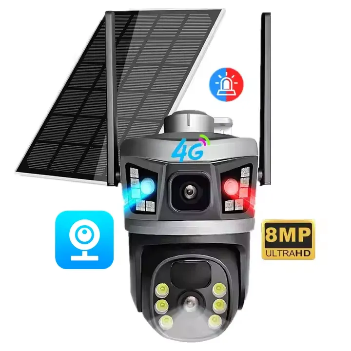 Caméra de Surveillance Solaire V380Pro 4K - Double Objectif 8MP image 1