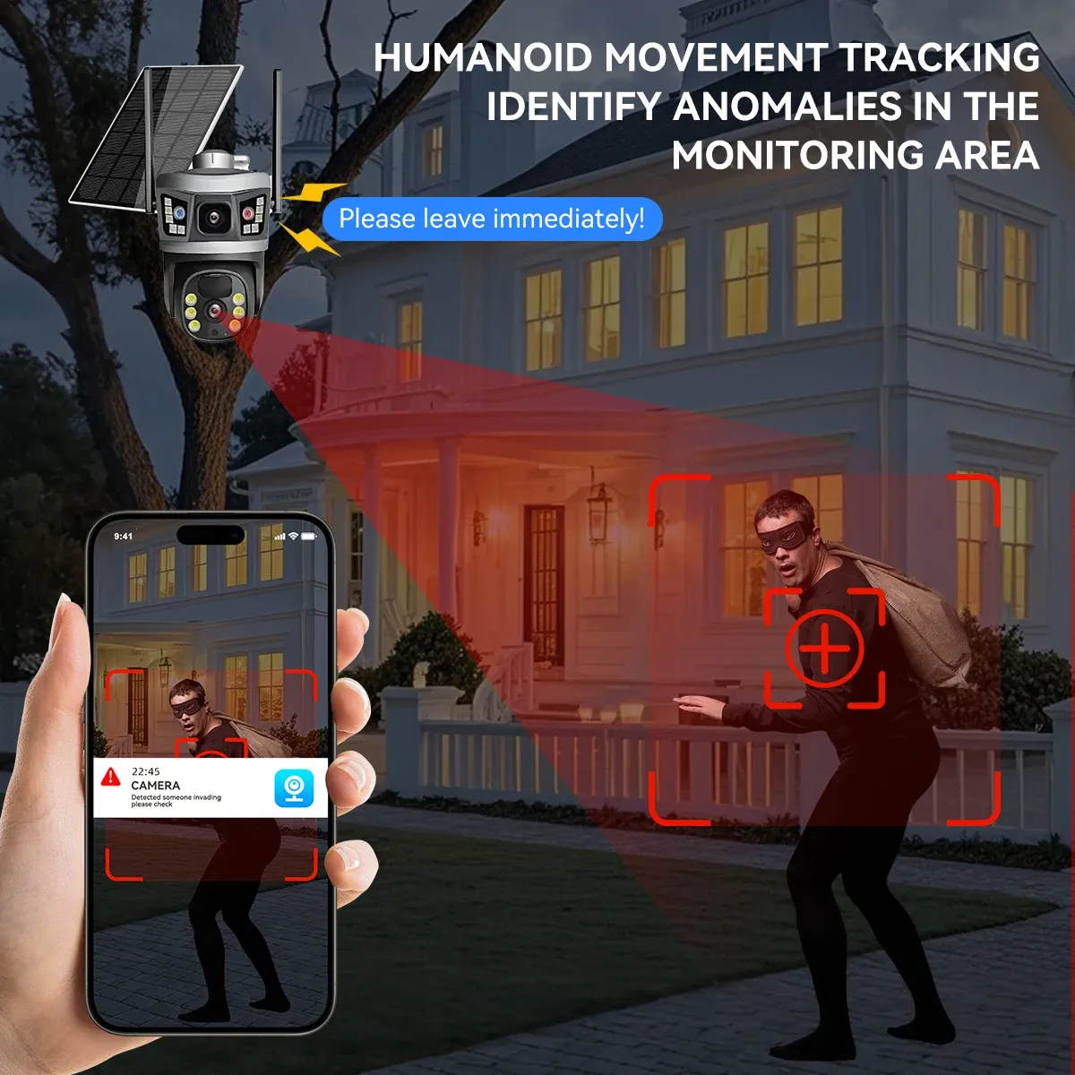 Caméra de Surveillance Solaire V380Pro 4K - Double Objectif 8MP image 3