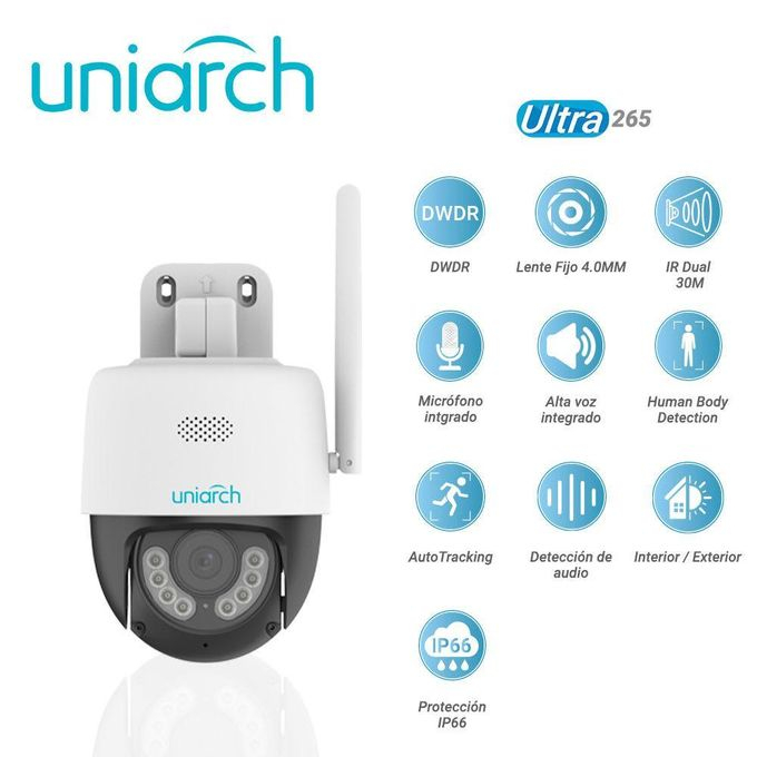 Caméra Extérieure WiFi PTZ 5MP Uniarch UHO-P1A-M5F4D – Vision Panoramique 360°, Micro-Audio & Haute Définition 5 Mégapixels