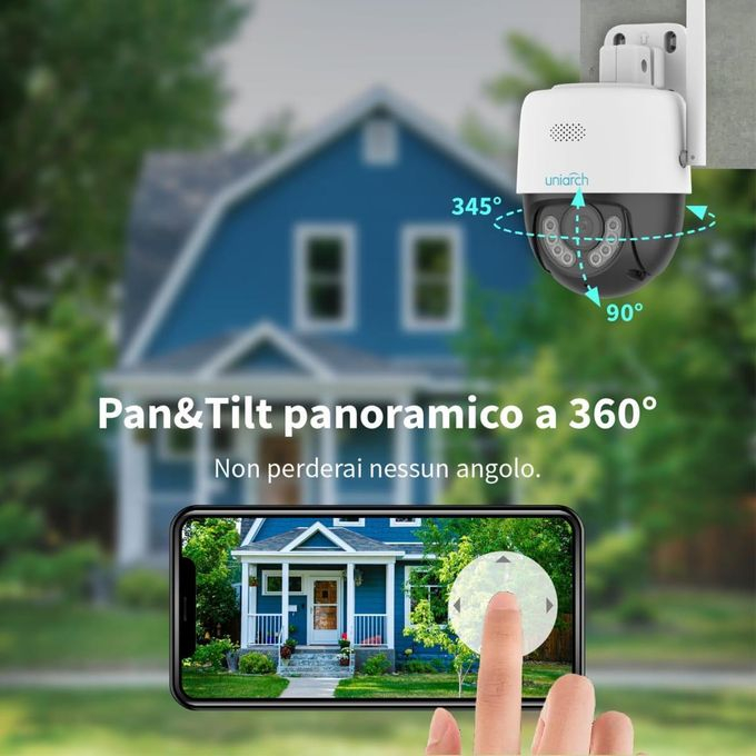 Caméra Extérieure WiFi PTZ 5MP Uniarch UHO-P1A-M5F4D – Vision Panoramique 360°, Micro-Audio & Haute Définition 5 Mégapixelsimage-2