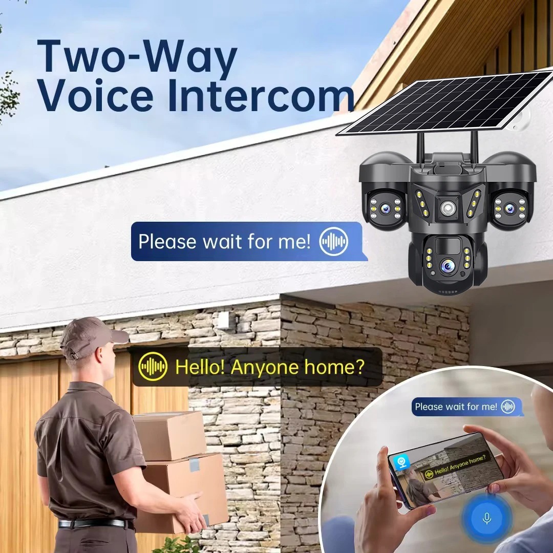 Caméra Solaire 4G 8K 15MP – Triple Objectif, Zoom 10X, Suivi Humanoïde Intelligent 360° image 3