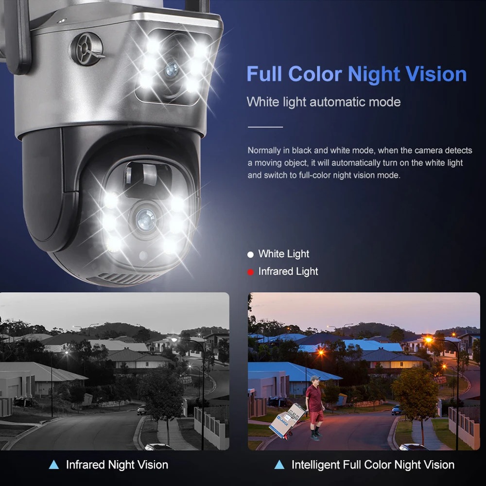 Caméra Solaire 4K V380 Pro - Surveillance Extérieur Vision Nocturne Détection Humaineimage-2