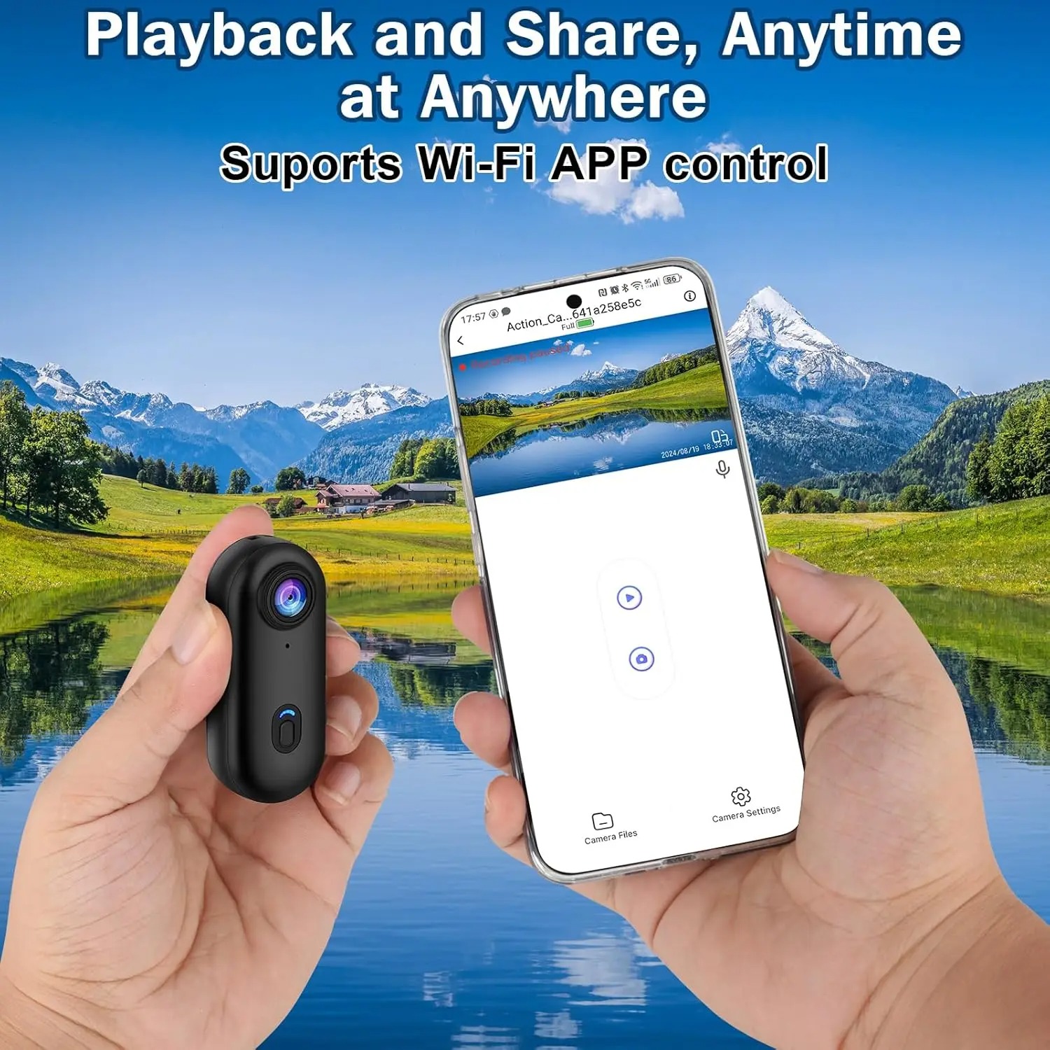 Caméra Sport 4K/1080P Compacte – Encodage H.265, Boîtier Waterproof 30M, Fixation Aimantéeimage-2