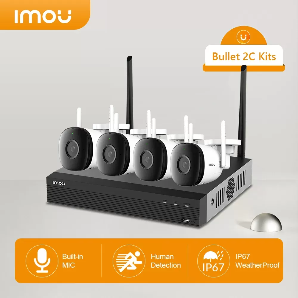 Kit de Caméra Wi-Fi Imou Bullet 2C avec Système de Vision Nocturneimage-2