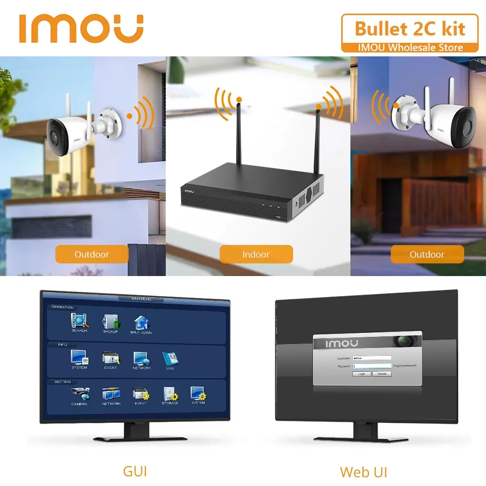 Kit de Caméra Wi-Fi Imou Bullet 2C avec Système de Vision Nocturne image 3