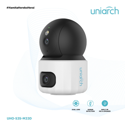 Caméra WiFi Intérieure 6MP Uniarch Panda S S3S Dual – Double Objectif 4mm+4mm, Pan & Tilt 360° & Détection IA