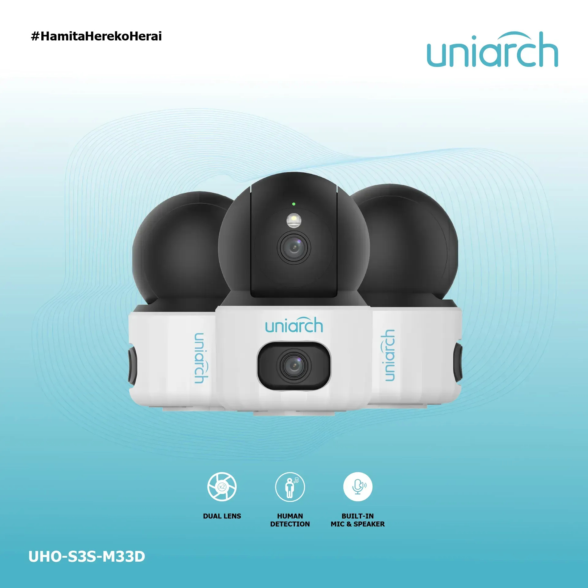Caméra WiFi Intérieure 6MP Uniarch Panda S S3S Dual – Double Objectif 4mm+4mm, Pan & Tilt 360° & Détection IAimage-2