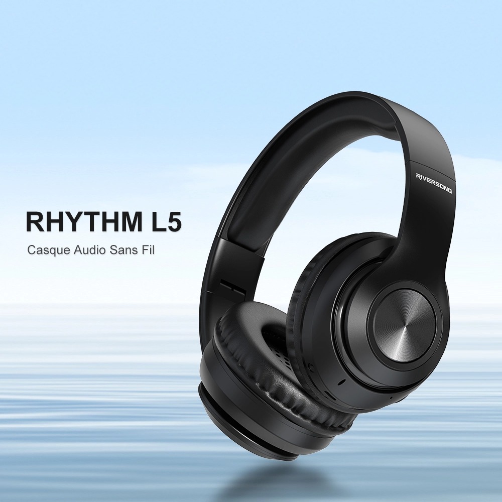 Casque Bluetooth RIVERSONG Rhythm L5 Supra-Auriculaire – Ultra Léger, Confortable, ENC pour Appels Clairs, Noir image 3