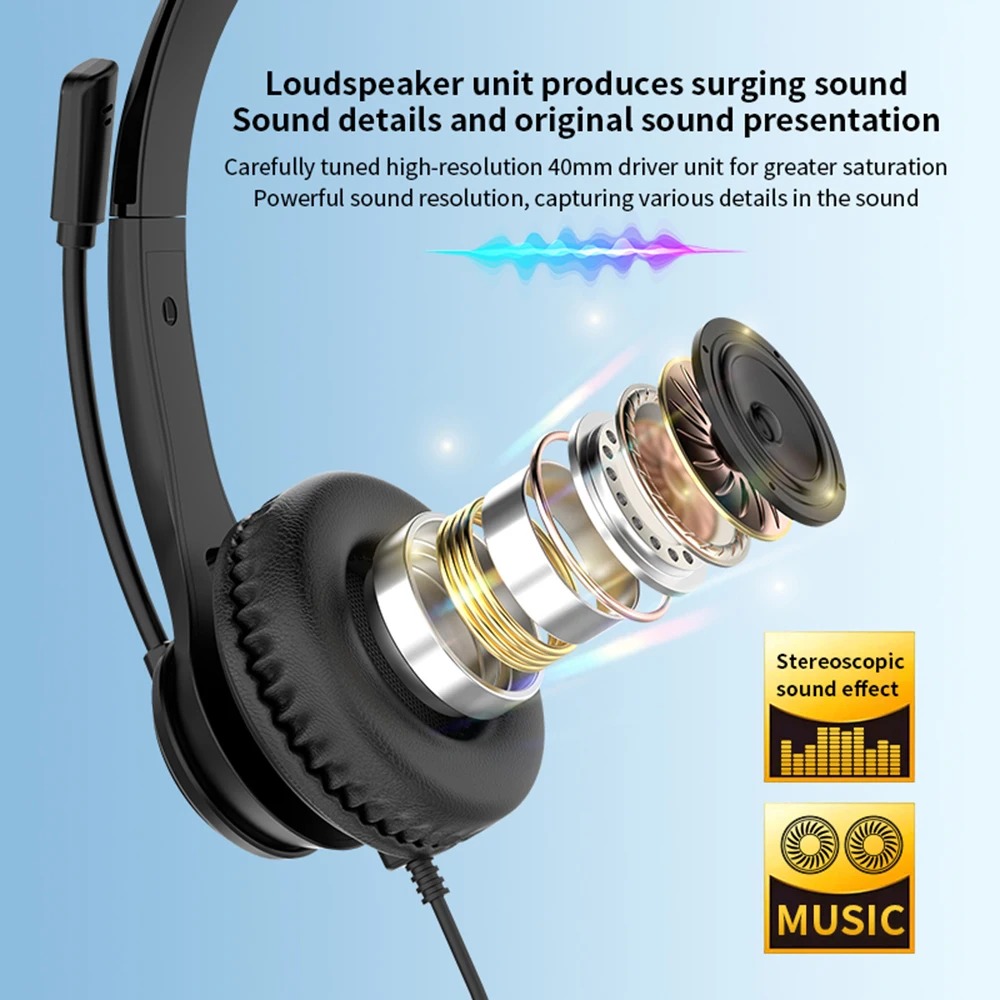 Casque Filaire USB/3.5mm avec Microphone Antibruit image 4