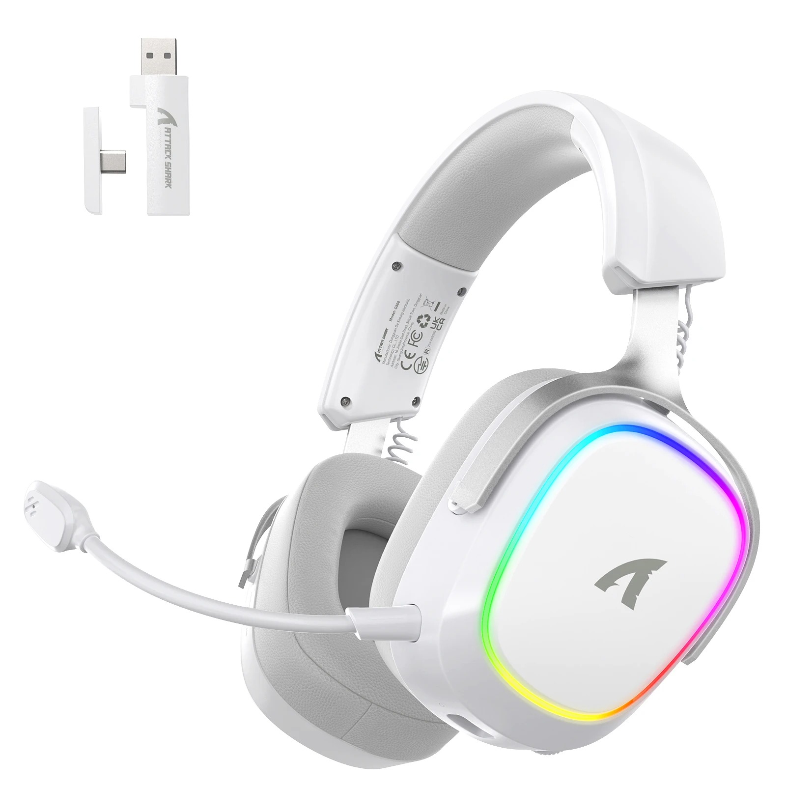 Casque Gamer Sans Fil ATTACK SHARK G800 – Batterie 1000 mAh, Micro Amovible, Cadre Aluminium & Son Surround 3Dimage-2