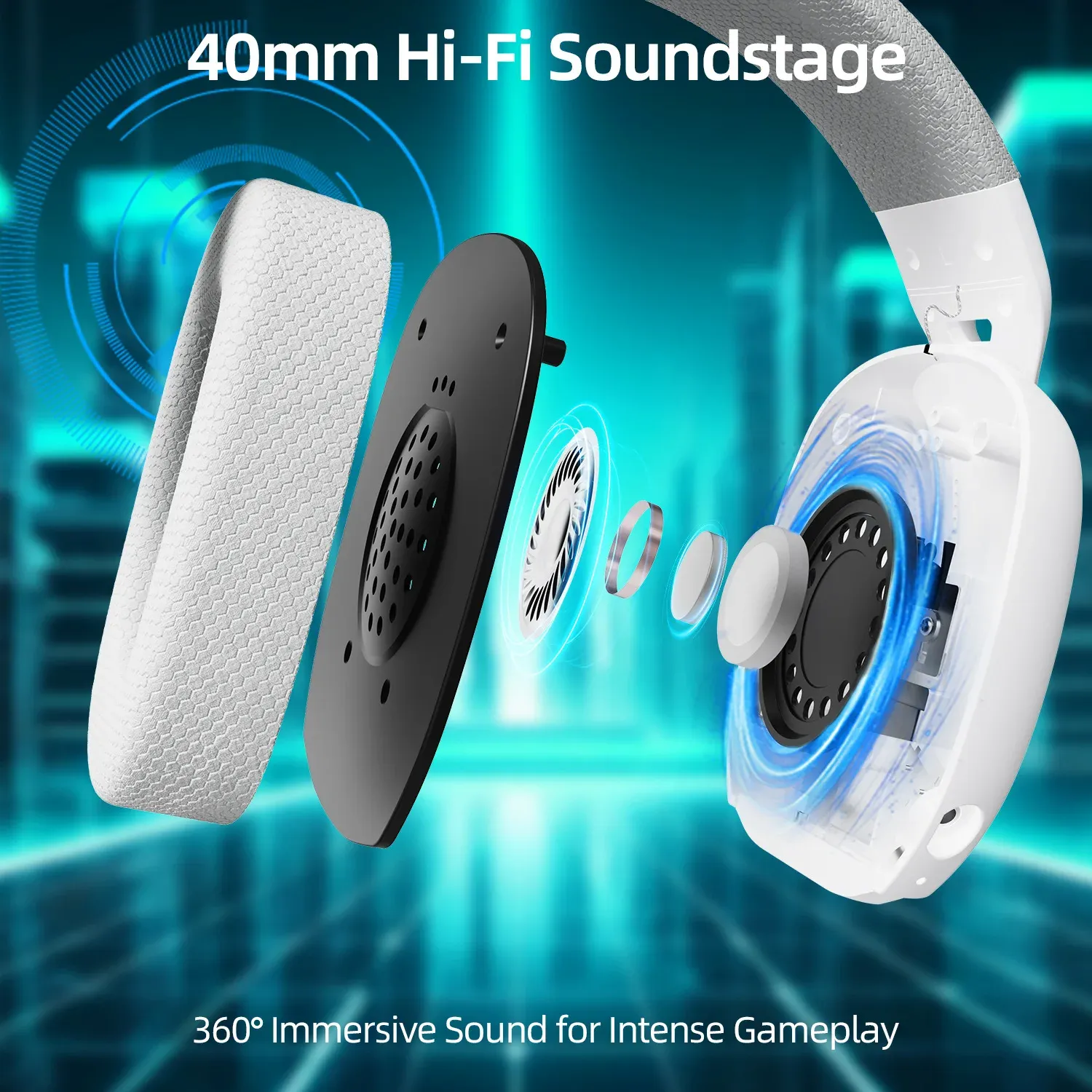Casque Gaming Trimode Attack Shark L80PRO – 2.4GHz / Bluetooth / Filaire, Réduction Active du Bruit (ANC) & Micro image 3