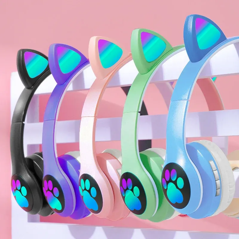 Casque Sans Fil Enfant VIV-23M — Casque Oreilles de Chat LED Pliable & Confortableimage-2