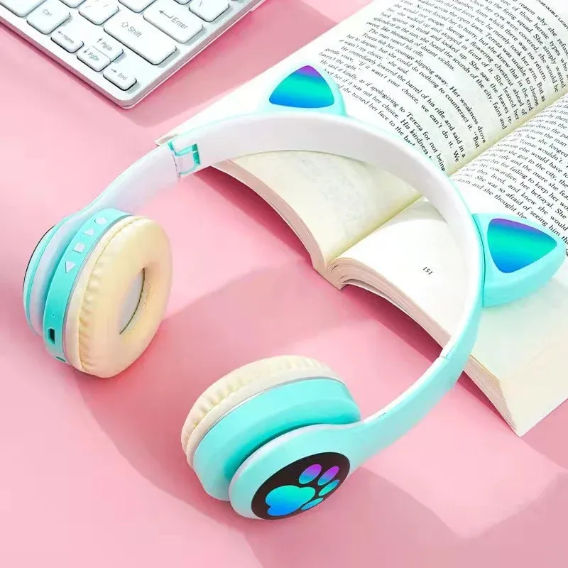 Casque Sans Fil Enfant VIV-23M — Casque Oreilles de Chat LED Pliable & Confortable image 3