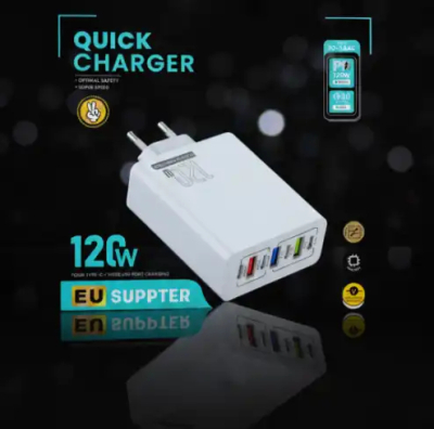 Chargeur de Voyage 120W Multi-Ports – Station de Charge Rapide pour Ordinateur et Téléphone