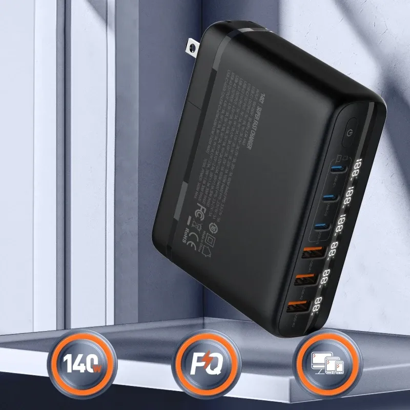 Chargeur LDNIO A6410C 140W – Station de Charge Super Rapide avec Écran LEDimage 4