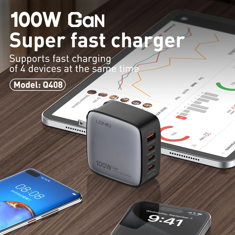Chargeur LDNIO A6410C 140W – Station de Charge Super Rapide avec Écran LEDimage 4