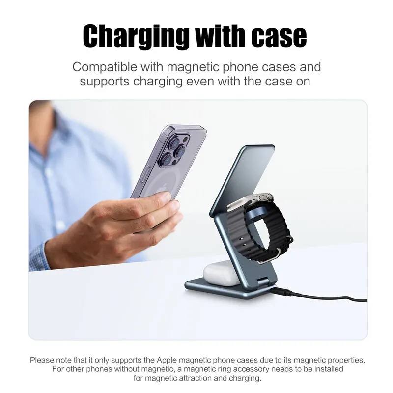 Chargeur Magnétique sans fil 3 en 1 pour Téléphoneimage-2