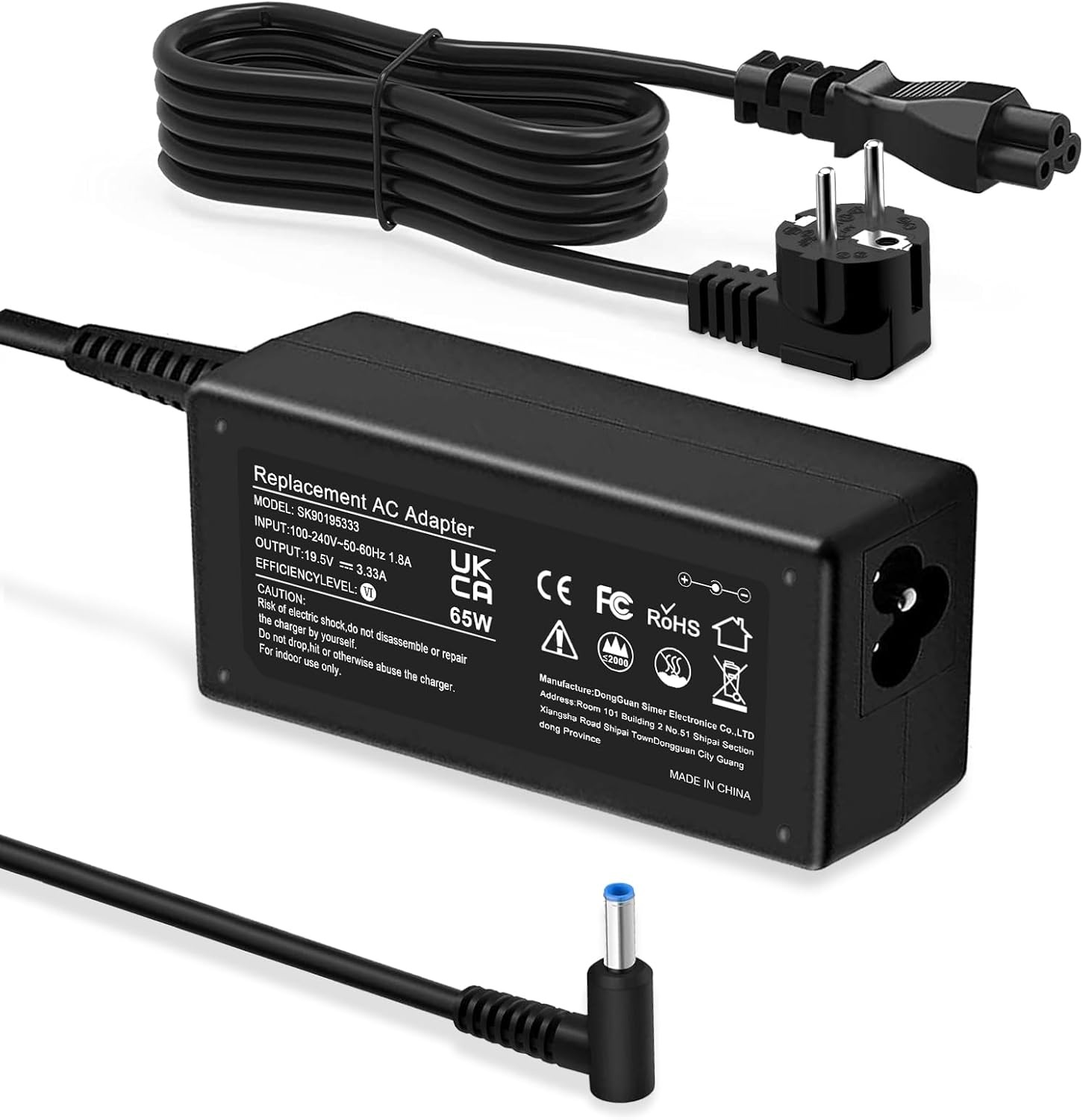 Chargeur pour Ordinateur Portable HP 65W (19.5V 3.33A) – Alimentation pour HP Pavilion x360, ProBook G8-G4, EliteBook 840 G5 (4.5x3.0mm) image 1