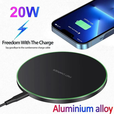 Chargeur Sans Fil 20W Universel - Technologie Qi, Fin (0.6 Cm), Avec Contrôle Température Et LED