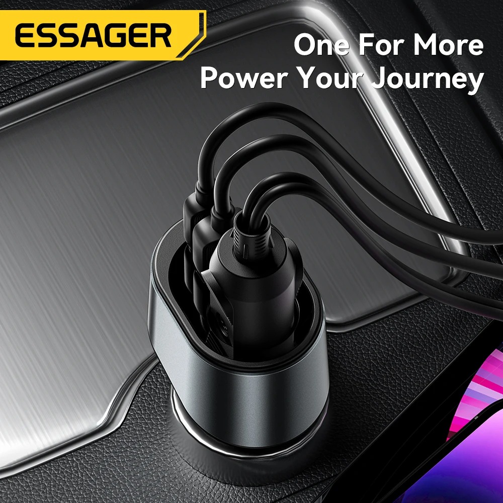 Chargeur Voiture Multi-Prises ESSAGER 120W – Prise Allume-Cigare Intégrée 85W, Ports USB-C PD 35W & USB-A 30W avec LED de Contrôle image 3