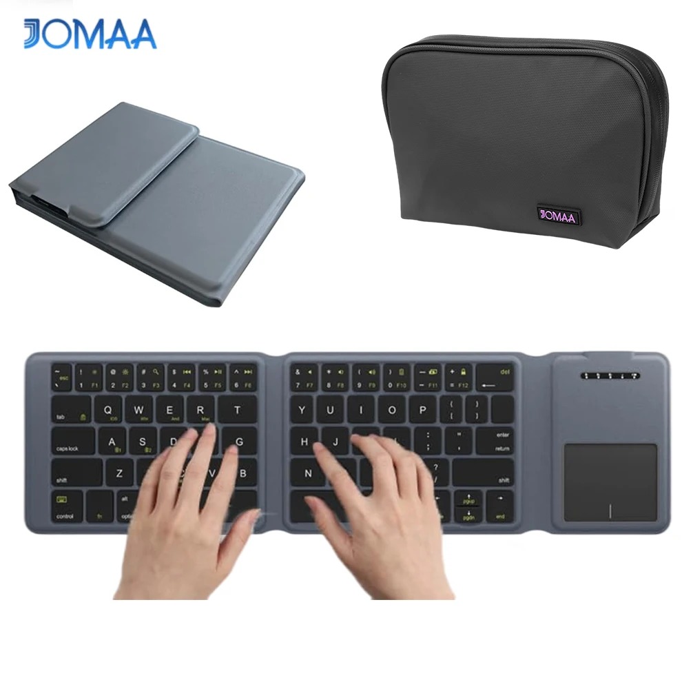 GENERALE - Clavier Bluetooth Pliable avec Pavé Numérique et Touchpad – Design Cuir PU – Multi-dispositifs.