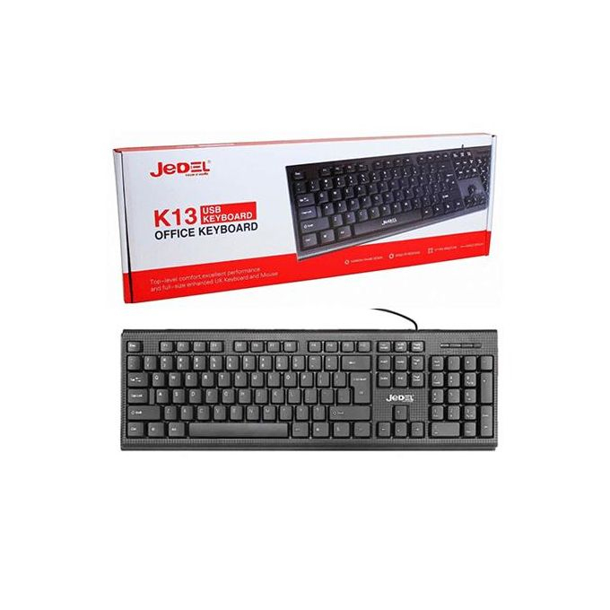 Clavier Filaire Jedel K13 – AZERTY Français – Mince et Résistant aux Éclaboussures