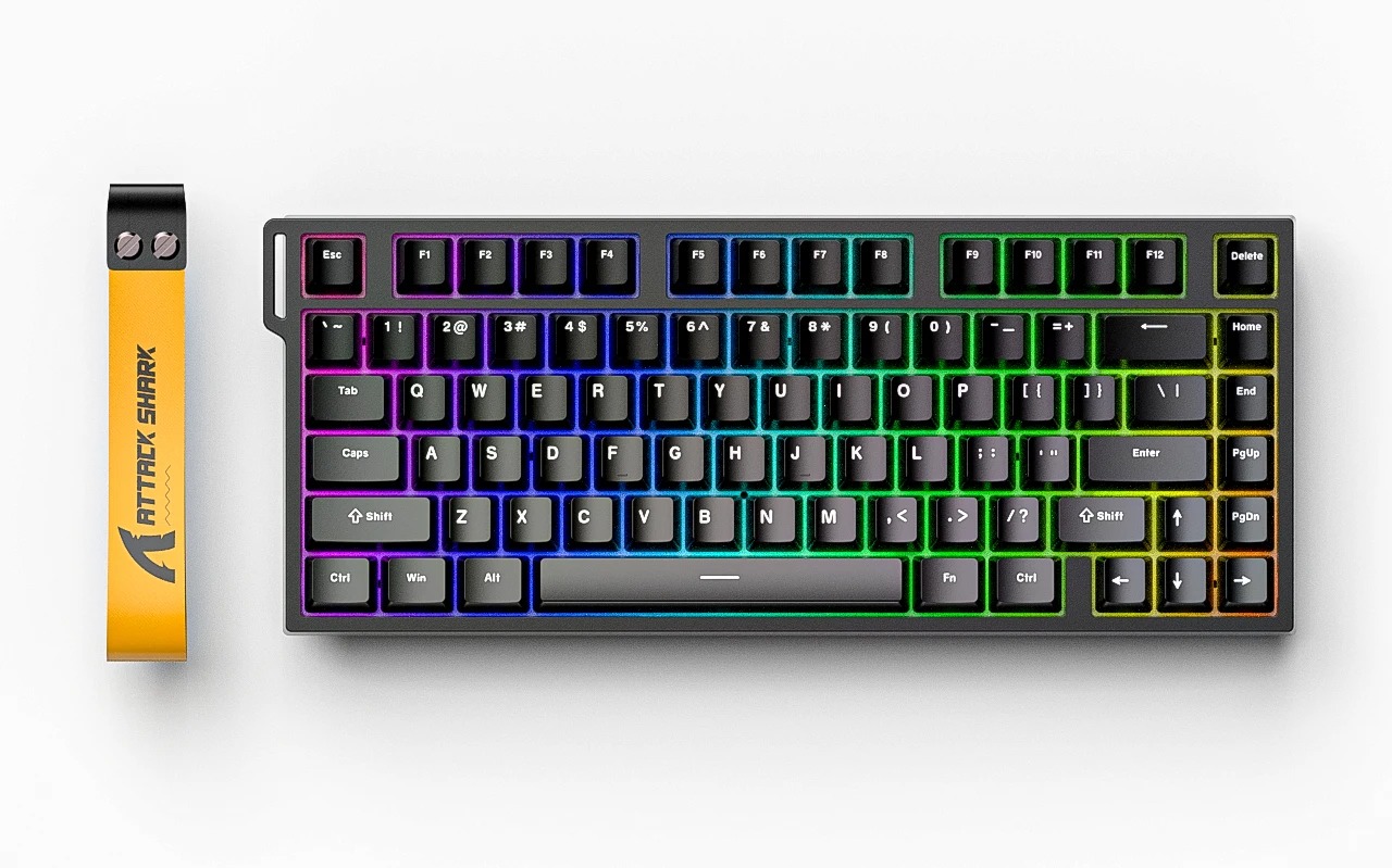 Clavier Gamer Magnétique Attack Shark R82HE – Taux de Sondage 8KHz, Précision 0,005RT, Taux d'Échantillonnage 256K & RGBimage-2