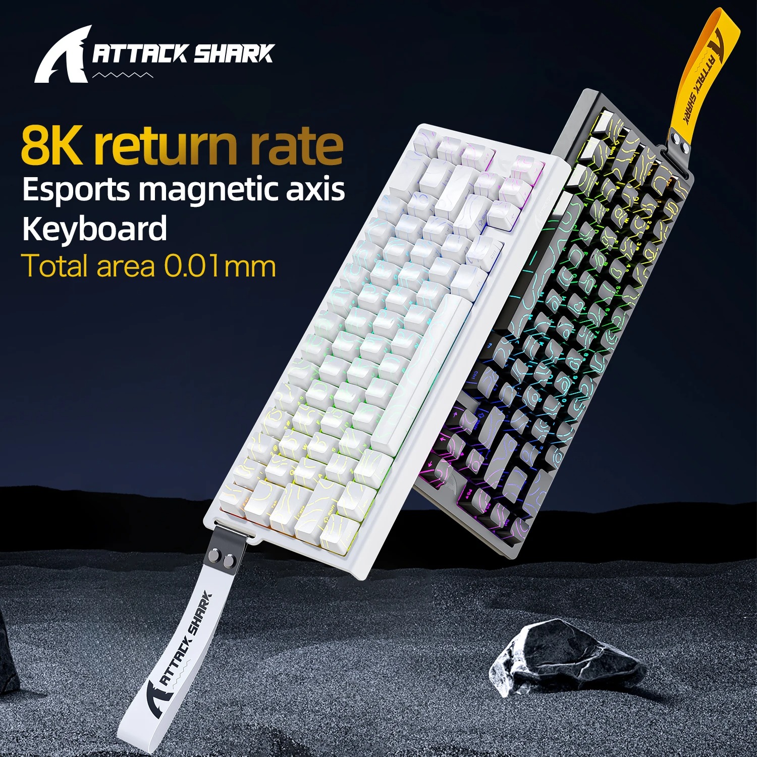 Clavier Gamer Magnétique Attack Shark R82HE – Taux de Sondage 8KHz, Précision 0,005RT, Taux d'Échantillonnage 256K & RGB image 3