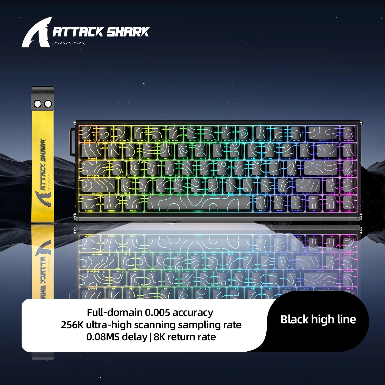 Clavier Gaming Magnétique ATTACK SHARK X68MAX HE – Châssis Aluminium, Rapid Trigger, Polling Rate 8KHz & Latence 0.08ms
