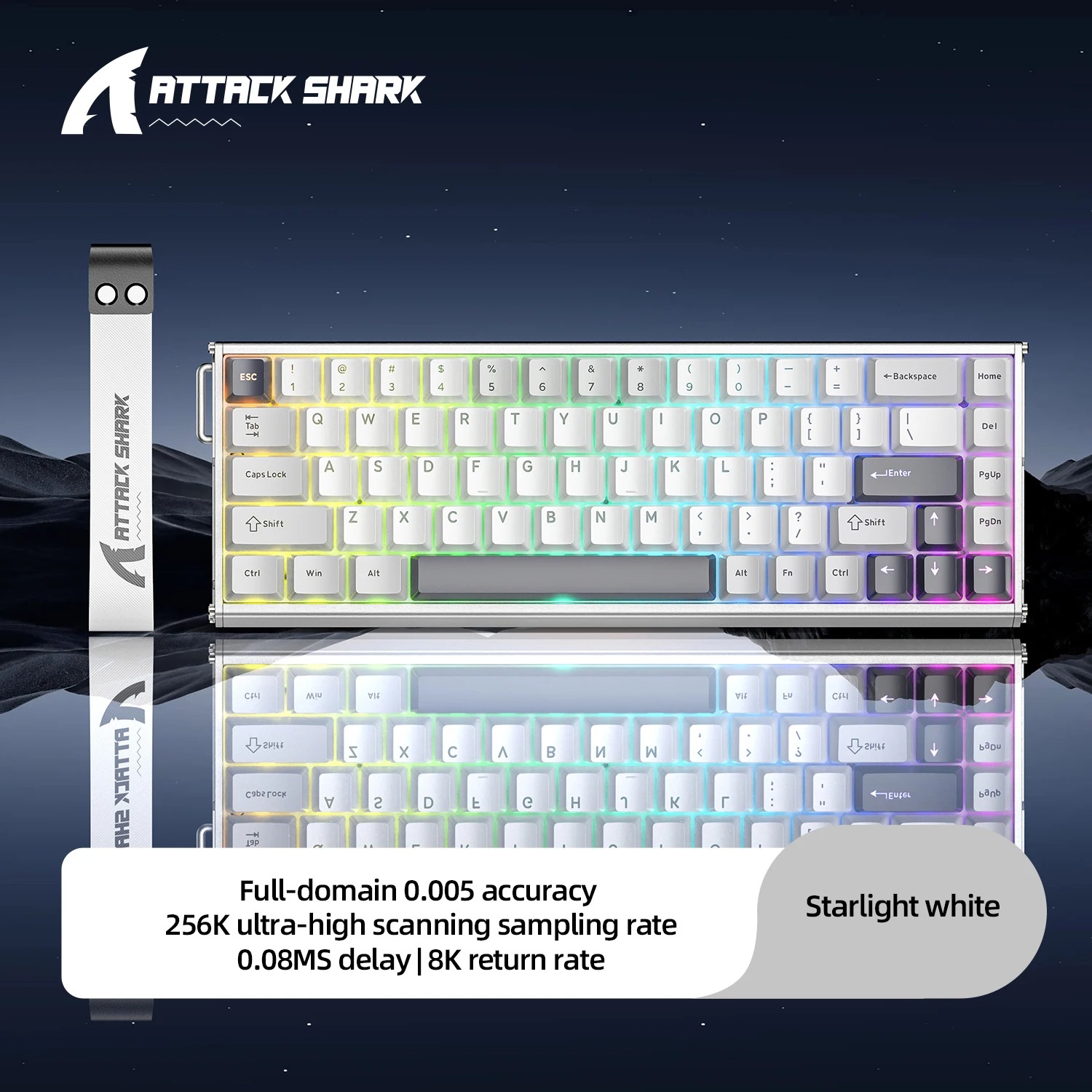 Clavier Gaming Magnétique ATTACK SHARK X68MAX HE – Châssis Aluminium, Rapid Trigger, Polling Rate 8KHz & Latence 0.08ms image 3