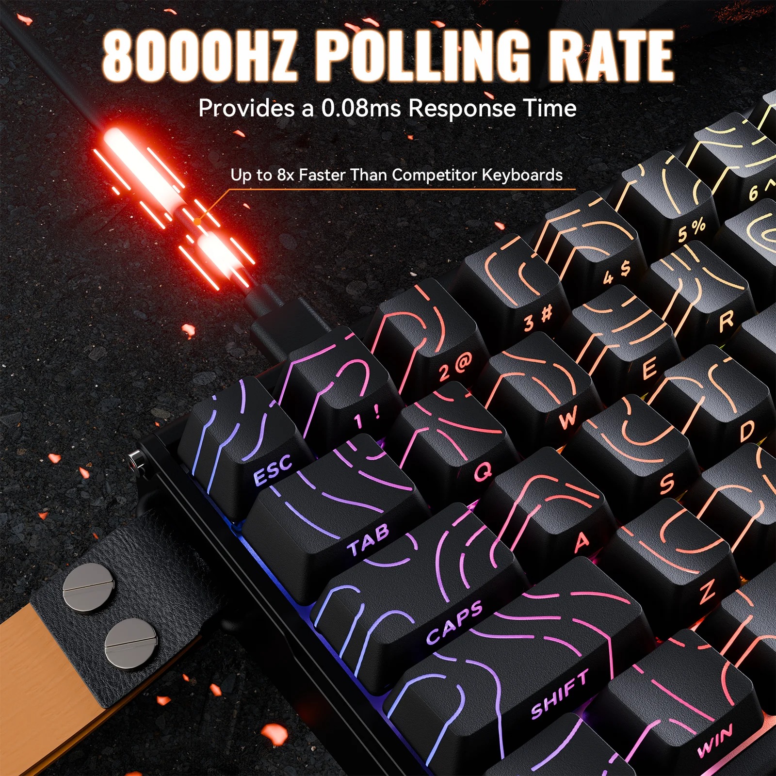 Clavier Gaming Magnétique ATTACK SHARK X68MAX HE – Châssis Aluminium, Rapid Trigger, Polling Rate 8KHz & Latence 0.08msimage 4