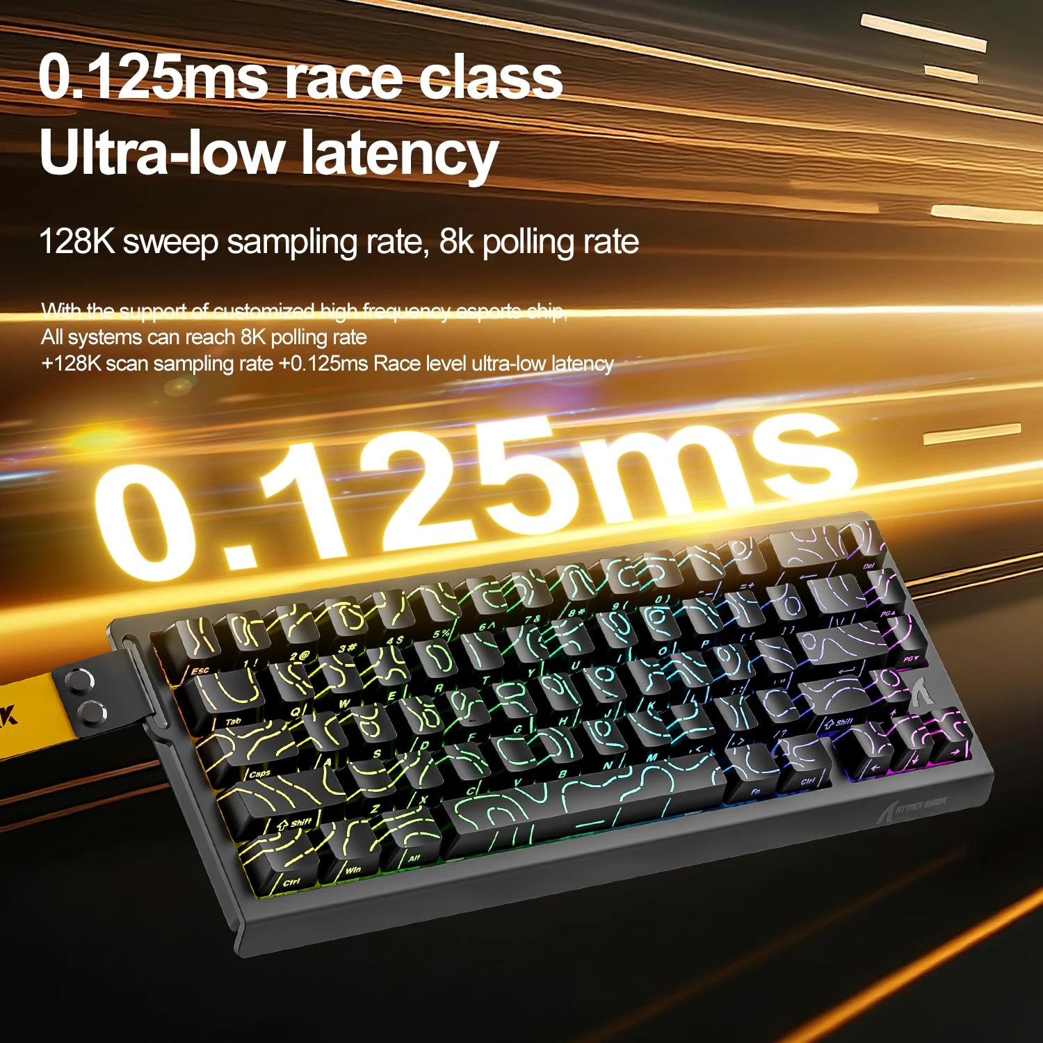 Clavier Magnétique Gamer ATTACK SHARK X68 HE (Rine Trigger) – Polling Rate 8KHz, Précision RT 0.01mm, Layout 60% & RGBimage-2