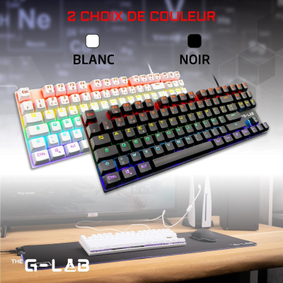 Clavier Mécanique Gamer SH X67 87 Touches – Switches Bleus Clicky, Rétroéclairage LED RGB & Double Langue FR/AR