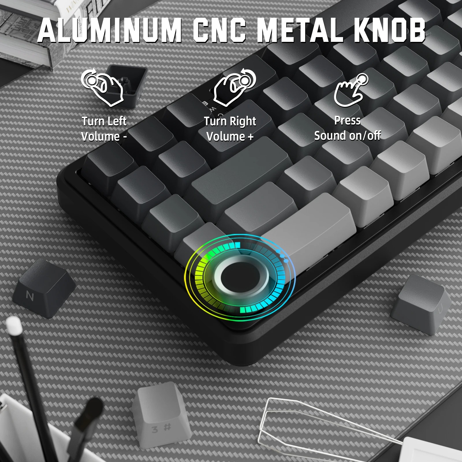 Clavier Mécanique Tri-Mode ATTACK SHARK X66 (Layout 60% ANSI) – Structure Gasket, Hot-Swap, Mousse 5 Couches & RGB image 3