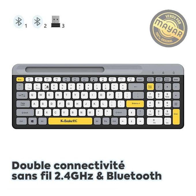 Clavier Multi-Dispositifs K-Snake – Clavier Bluetooth Compact 100 Touches Ultra-Réactif image 1
