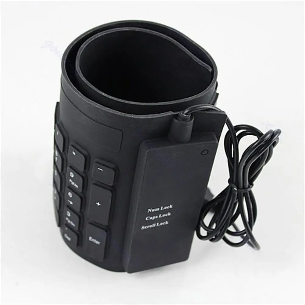 Clavier USB Flexible et Pliable 109 Touches – Étanche, Portable, en Caoutchouc Silicone pour PC et Ordinateur Portableimage-2