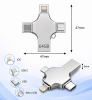 Clé USB 4-en-1 FlashDrive 32GB / 64GB – Connecteurs Lightning, USB-C, Micro USB & USB-A pour iOS, Android & PC image 3