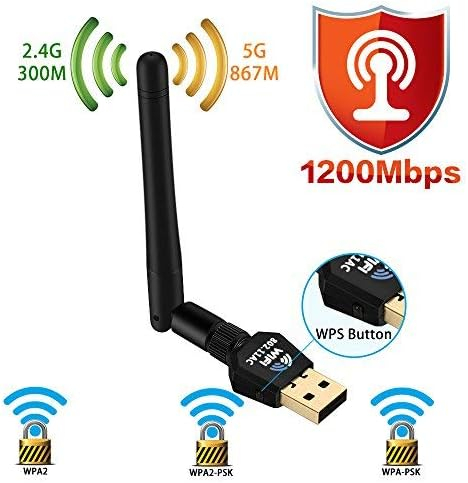 Clé USB Wi-Fi Puissante 1200Mbps – Adaptateur Sans Fil Dual Band (5G/867M + 2.4G/300M) pour PC et Laptop image 3