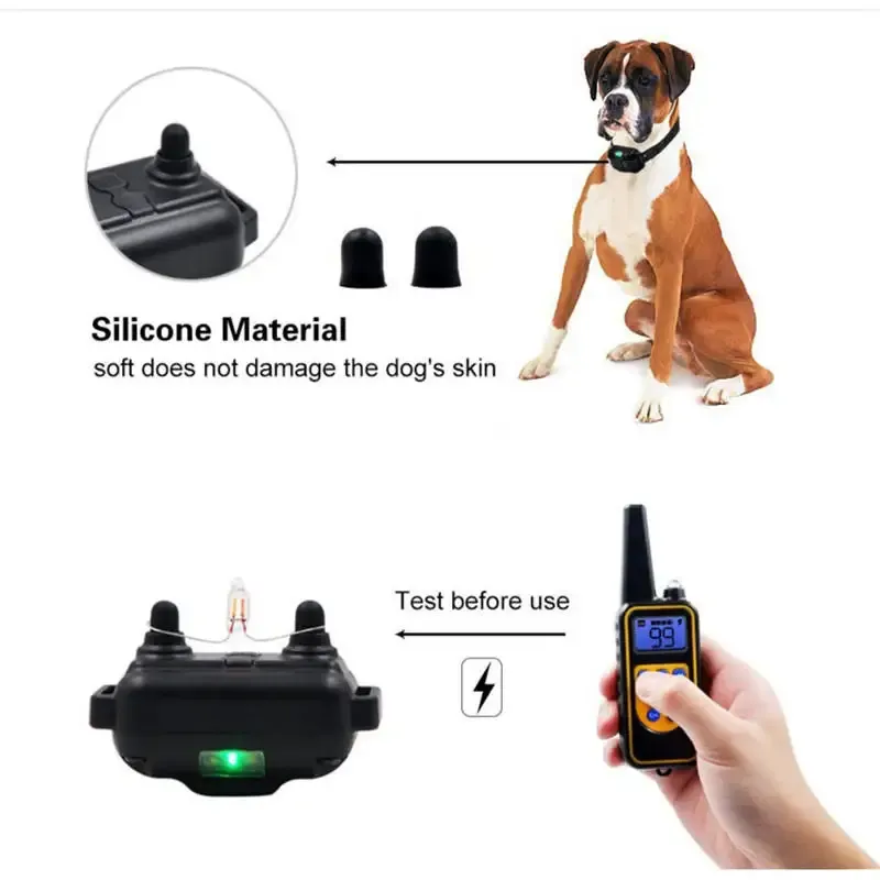 Collier de Dressage Électrique 800m – Chien Étanche avec Écran LCDimage 4